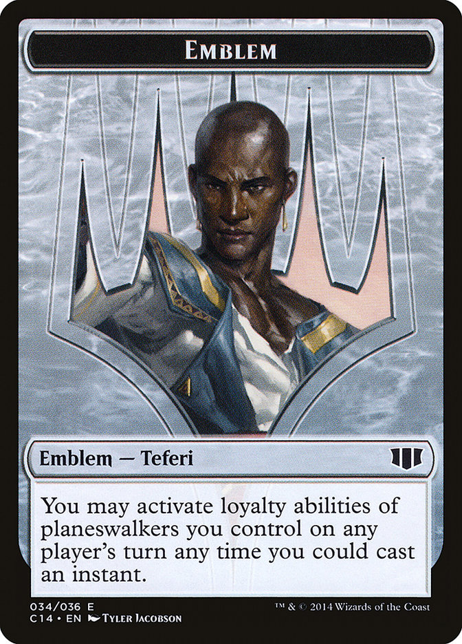 Teferi, Temporal Archmage Emblem // Zombie (011/036) Double-Sided Token [Commander 2014 Tokens] | I Want That Stuff Brandon