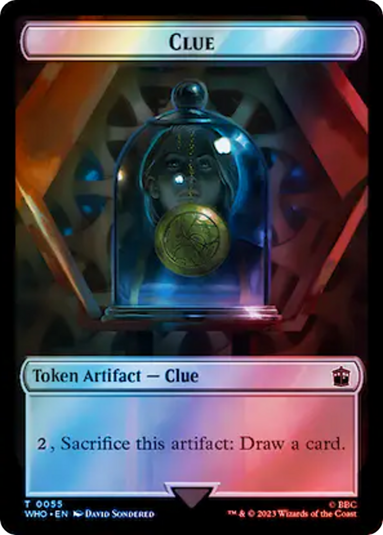 Alien Rhino // Clue (0055) Double-Sided Token (Surge Foil) [Doctor Who Tokens] | I Want That Stuff Brandon