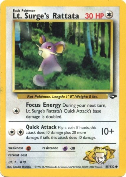 Lt. Surge's Rattata (85/132) [Gym Challenge Unlimited] | I Want That Stuff Brandon