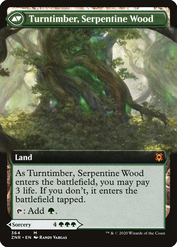 Turntimber Symbiosis // Turntimber, Serpentine Wood (Extended Art) [Zendikar Rising] | I Want That Stuff Brandon