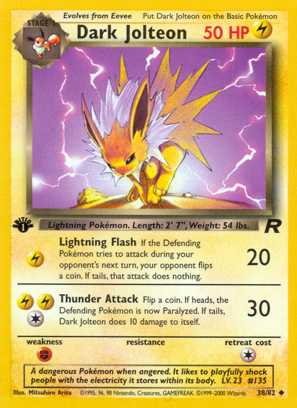 Dark Jolteon (38/82) [Team Rocket 1st Edition] | I Want That Stuff Brandon