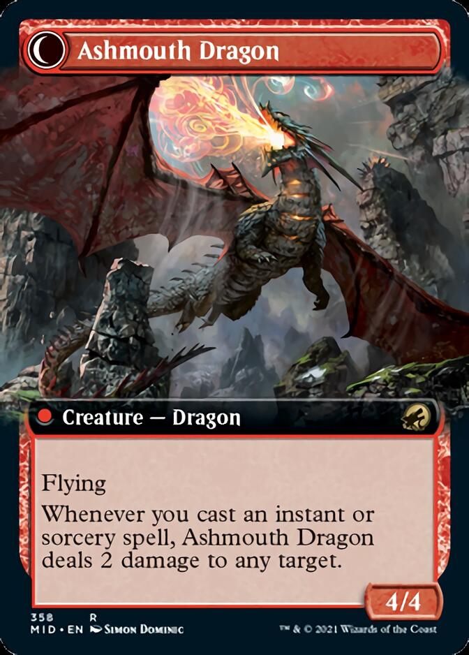 Smoldering Egg // Ashmouth Dragon (Extended Art) [Innistrad: Midnight Hunt] | I Want That Stuff Brandon