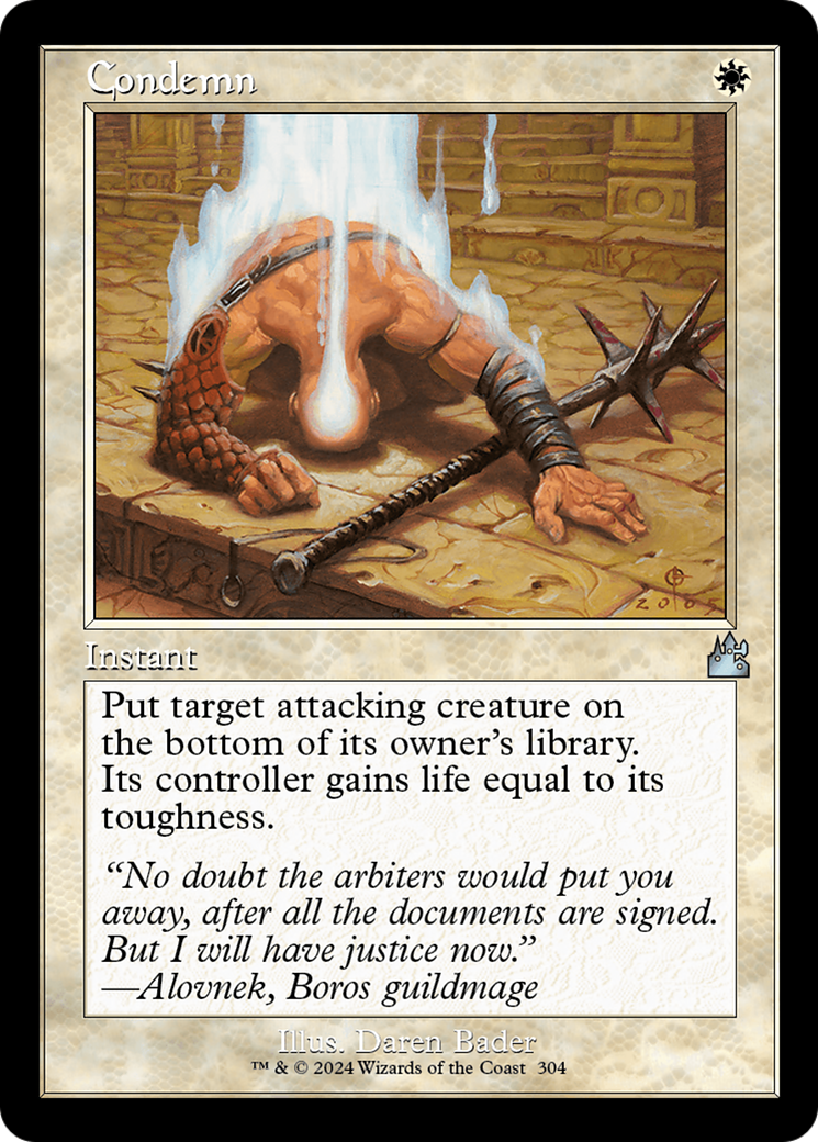 Condemn (Retro Frame) [Ravnica Remastered] | I Want That Stuff Brandon