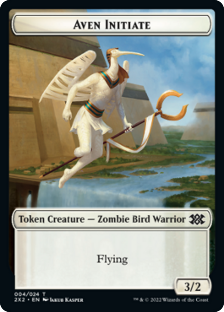 Worm // Aven Initiate Double-Sided Token [Double Masters 2022 Tokens] | I Want That Stuff Brandon
