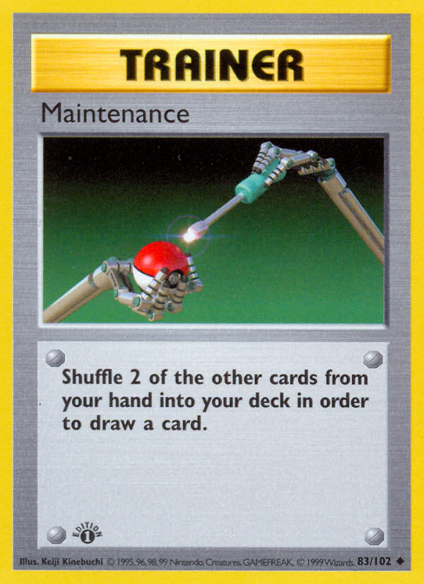 Maintenance (83/102) (Shadowless) [Base Set 1st Edition] | I Want That Stuff Brandon