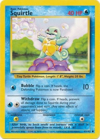 Squirtle (63/102) [Base Set Unlimited] | I Want That Stuff Brandon