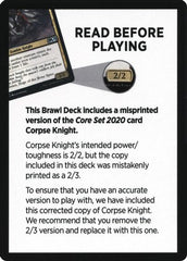 Corpse Knight Reminder Card (Knights' Charge Brawl Deck) [Core Set 2020 Tokens] | I Want That Stuff Brandon