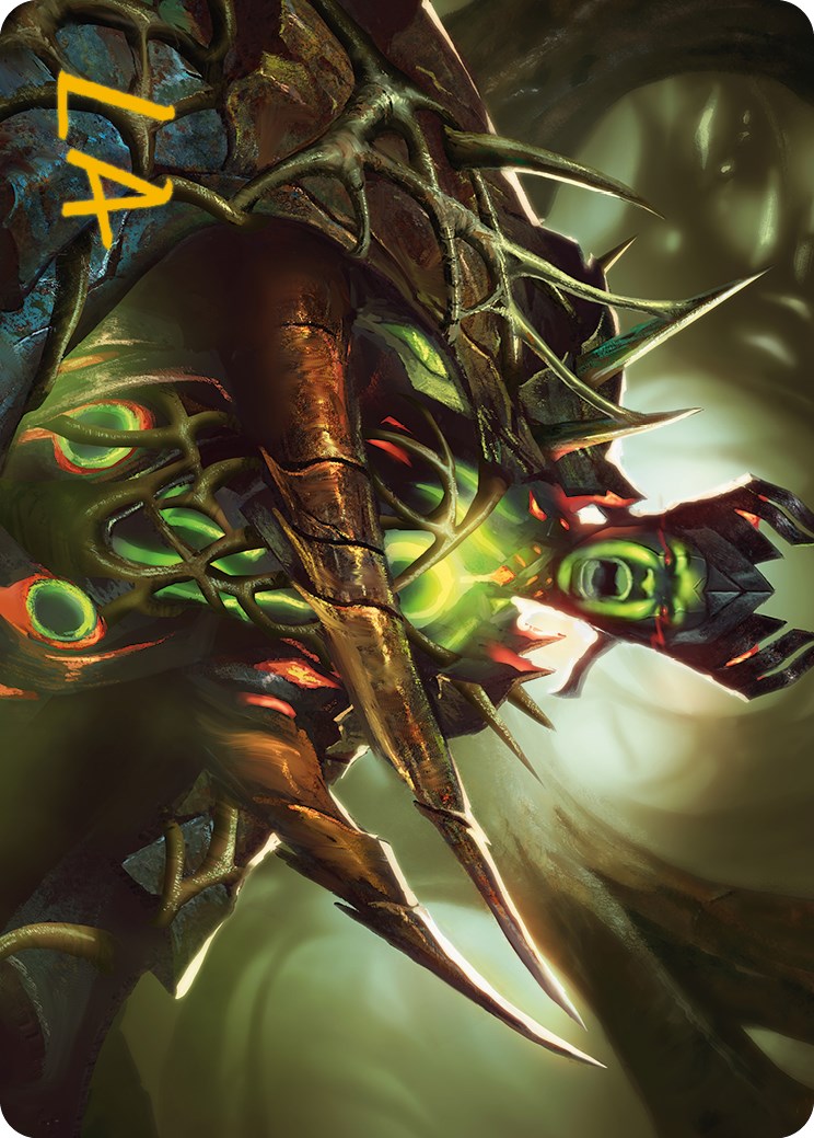 Maze's Mantle Art Card (Gold-Stamped Signature) [Phyrexia: All Will Be One Art Series] | I Want That Stuff Brandon