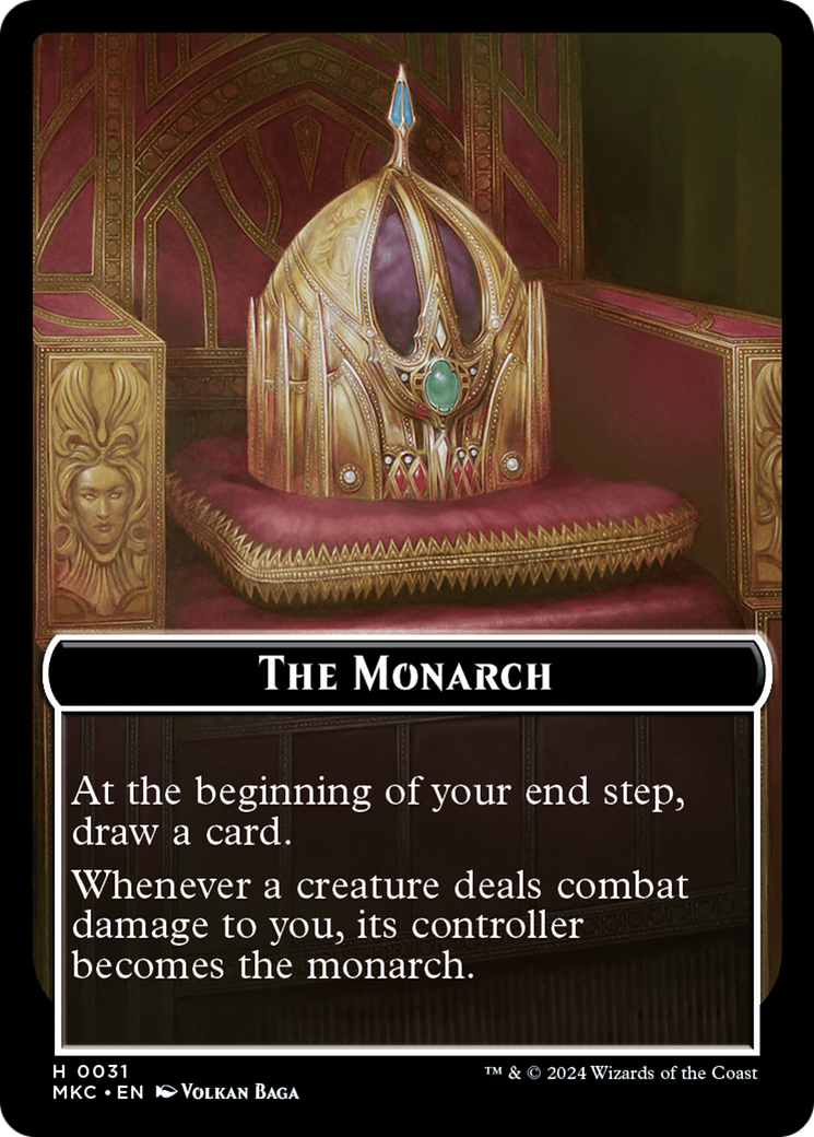 Gold // The Monarch Double-Sided Token [Murders at Karlov Manor Commander Tokens] | I Want That Stuff Brandon