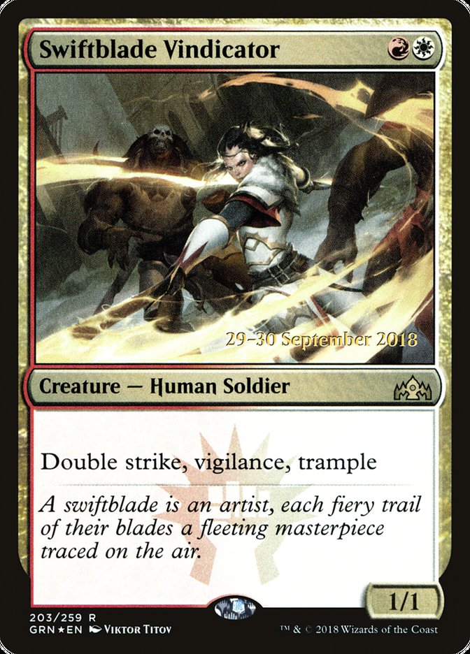 Swiftblade Vindicator [Guilds of Ravnica Prerelease Promos] | I Want That Stuff Brandon