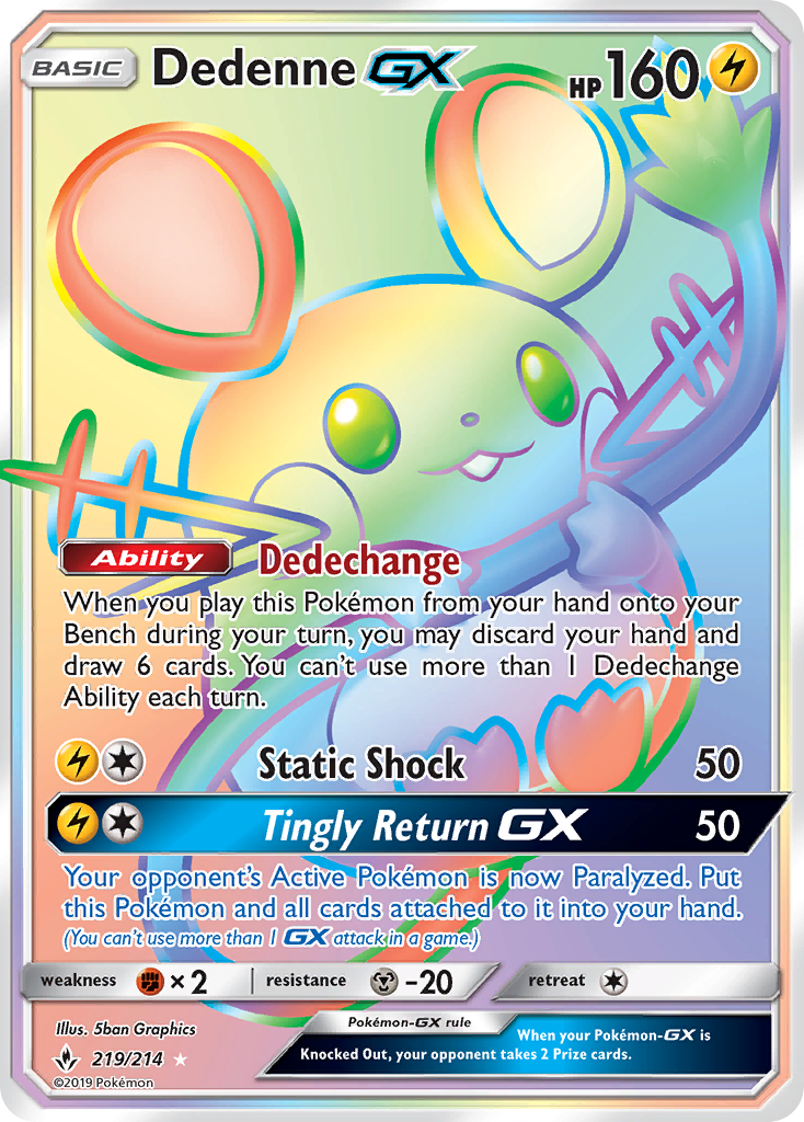 Dedenne GX (219/214) [Sun & Moon: Unbroken Bonds] | I Want That Stuff Brandon