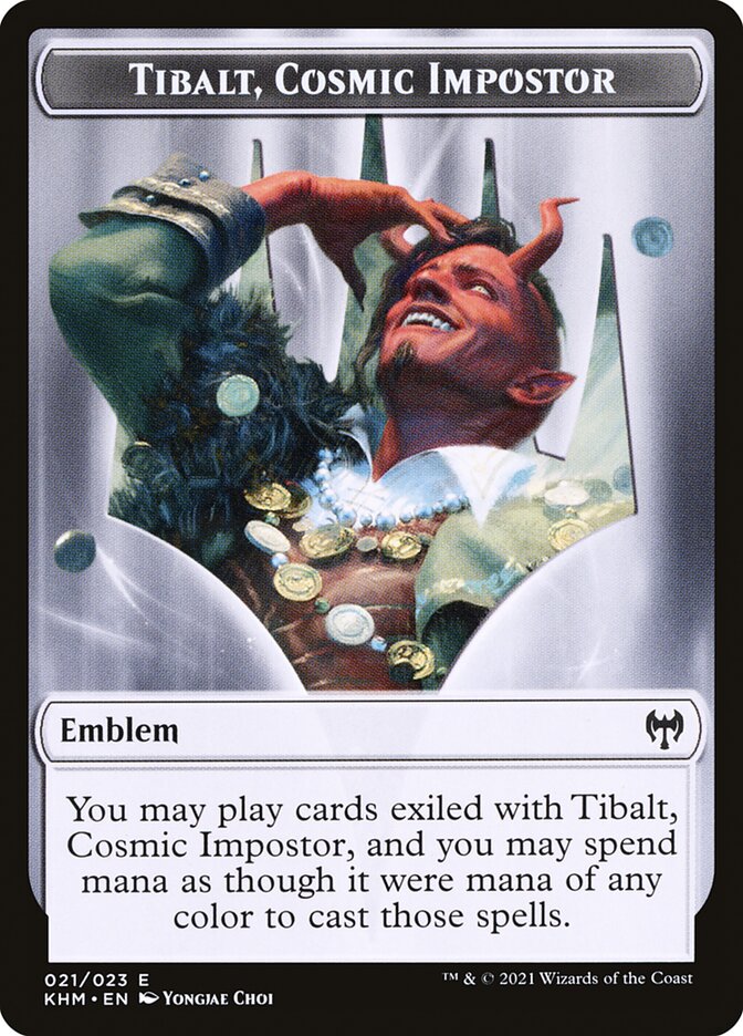 Treasure // Tibalt, Cosmic Impostor Emblem Double-Sided Token [Kaldheim Tokens] | I Want That Stuff Brandon