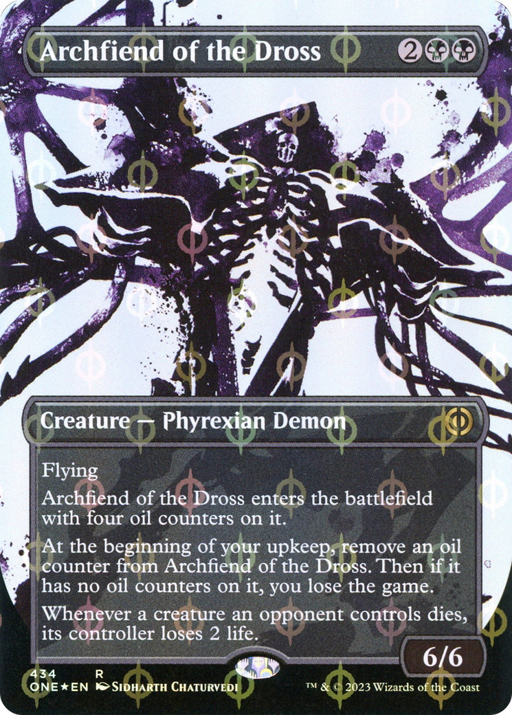 Archfiend of the Dross (Borderless Ichor Step-and-Compleat Foil) [Phyrexia: All Will Be One] | I Want That Stuff Brandon
