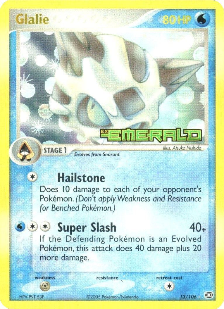 Glalie (13/106) (Stamped) [EX: Emerald] | I Want That Stuff Brandon