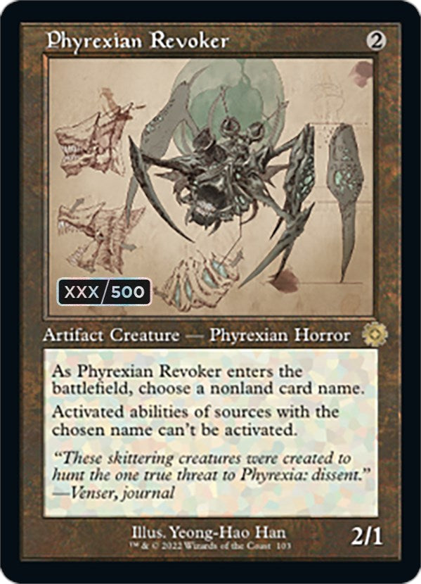 Phyrexian Revoker (Retro Schematic) (Serialized) [The Brothers' War Retro Artifacts] | I Want That Stuff Brandon