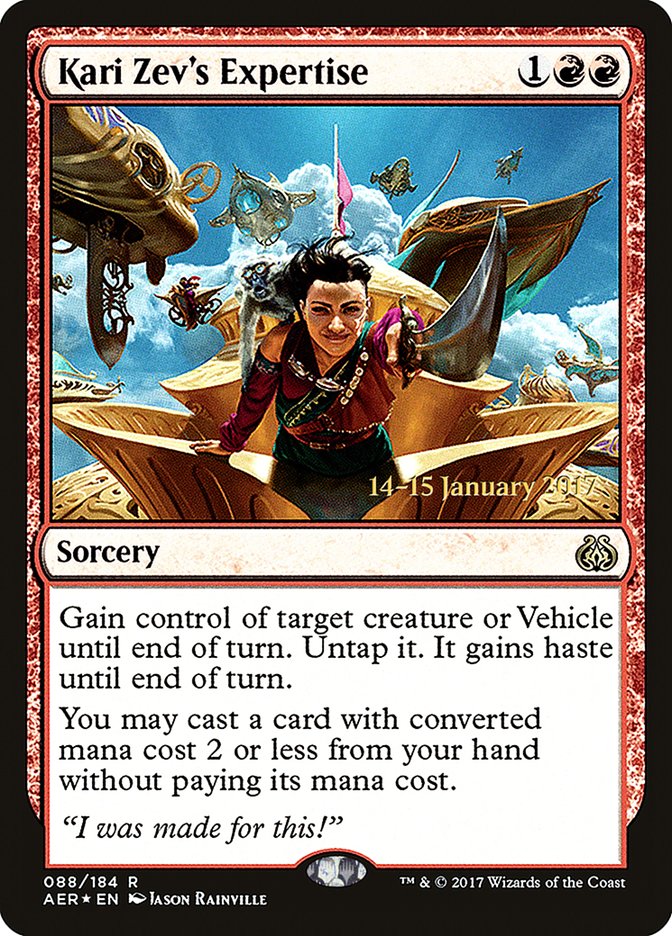 Kari Zev's Expertise [Aether Revolt Prerelease Promos] | I Want That Stuff Brandon