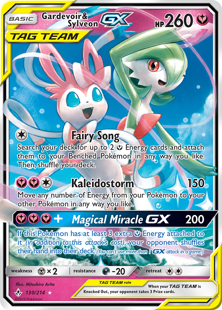 Gardevoir & Sylveon GX (130/214) [Sun & Moon: Unbroken Bonds] | I Want That Stuff Brandon