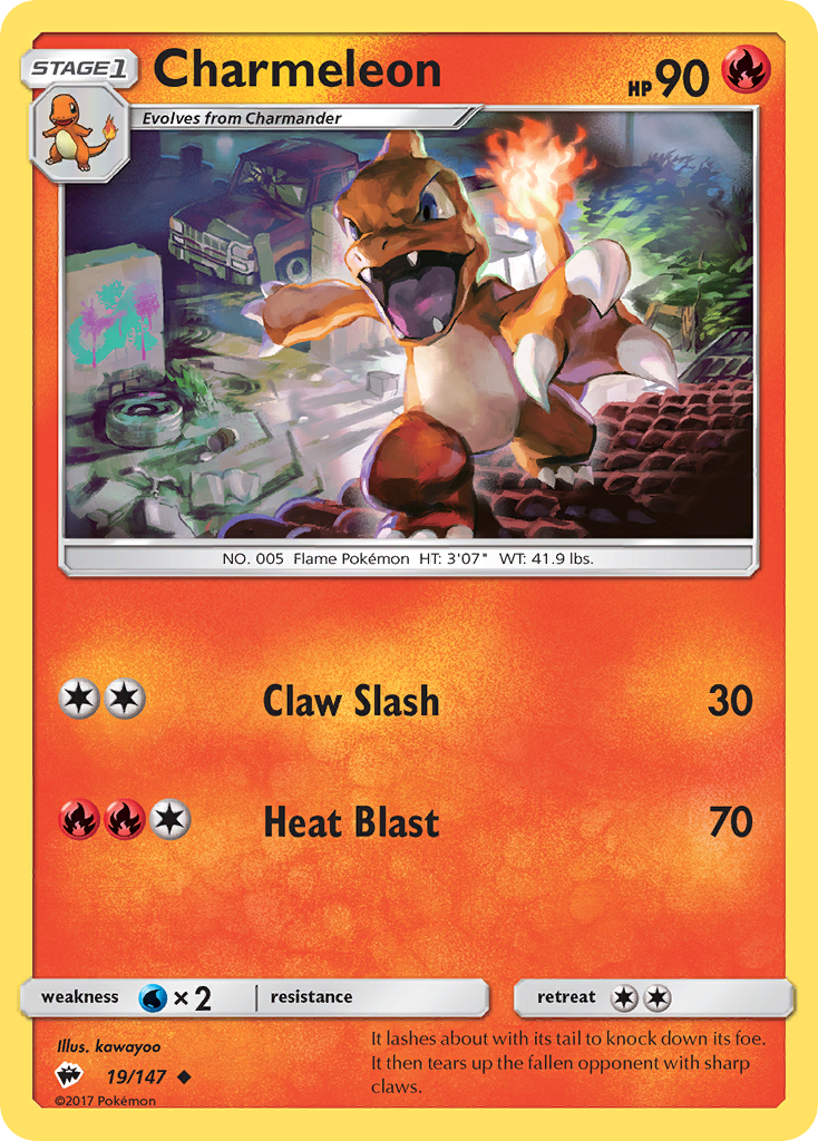 Charmeleon (19/147) [Sun & Moon: Burning Shadows] | I Want That Stuff Brandon