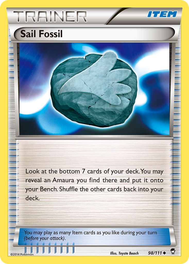 Sail Fossil (98/111) [XY: Furious Fists] | I Want That Stuff Brandon