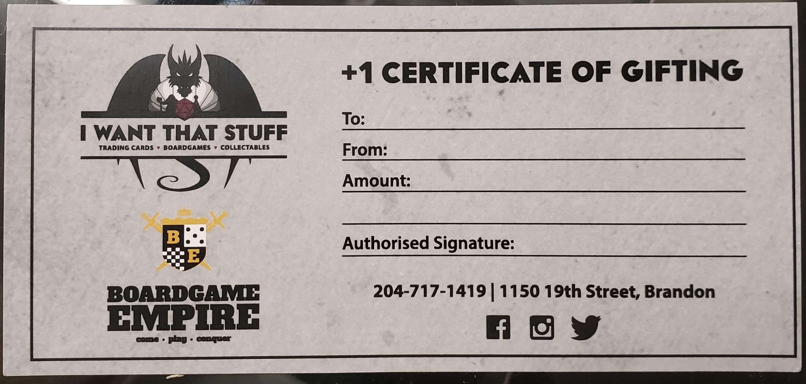 I Want That Stuff In-store Gift Certificate | I Want That Stuff Brandon