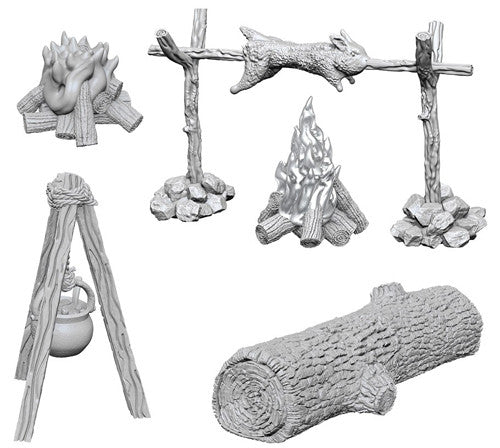 Wiz Kids Deep Cuts Primed Camp Fire & Sitting Log Miniature | I Want That Stuff Brandon